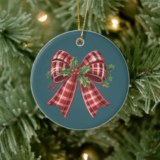 Coquette jul Bow Squad Gift Cute Winter Julgransprydnad Keramik (Träd)