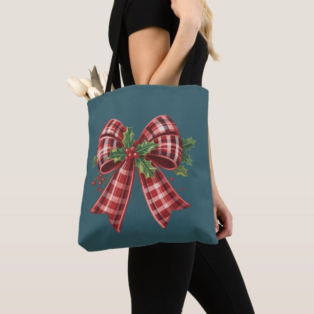 Coquette jul Bow Squad Gift Cute Winter Tygkasse (Närbild)