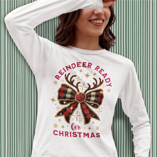 Coquette jul plaid ren Ready Bow T Shirt (Skapare uppladdad)