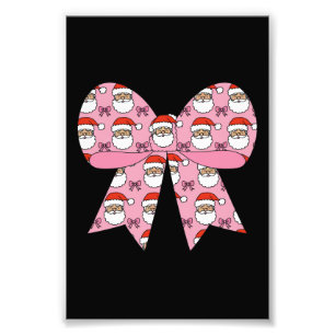 Coquette jul rosa båge tomte vintage retro fototryck