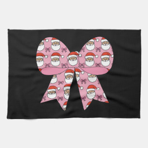 Coquette jul rosa rosett Santa vintage retro Kökshandduk