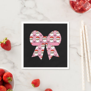 Coquette jul rosa rosett Santa vintage retro Pappersservett