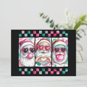 Coquette jul Santa Bow Retro Preppy Xmas Julkort