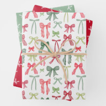 Coquette julbågar presentpapper rött & grönt