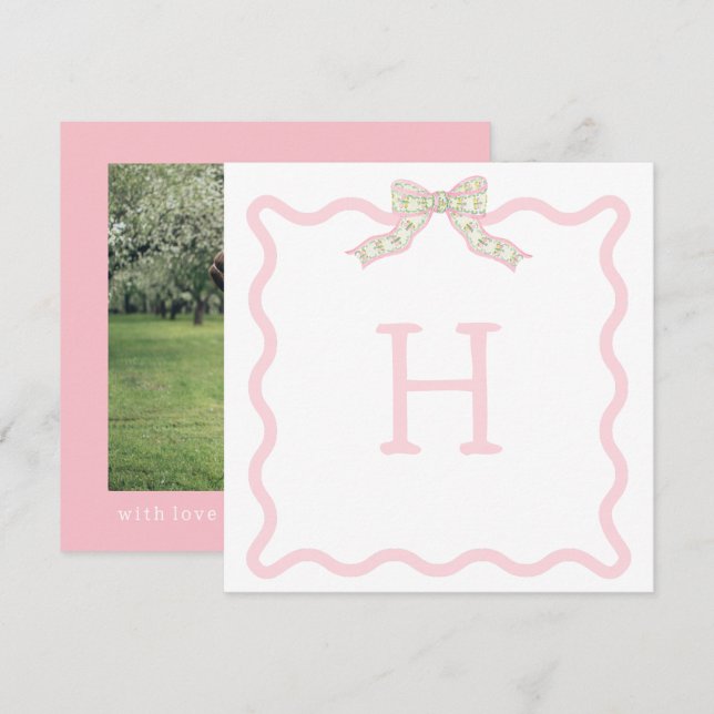 Coquette-julen Vågigt fotojulkort Anteckningskort (Fram/baksida)