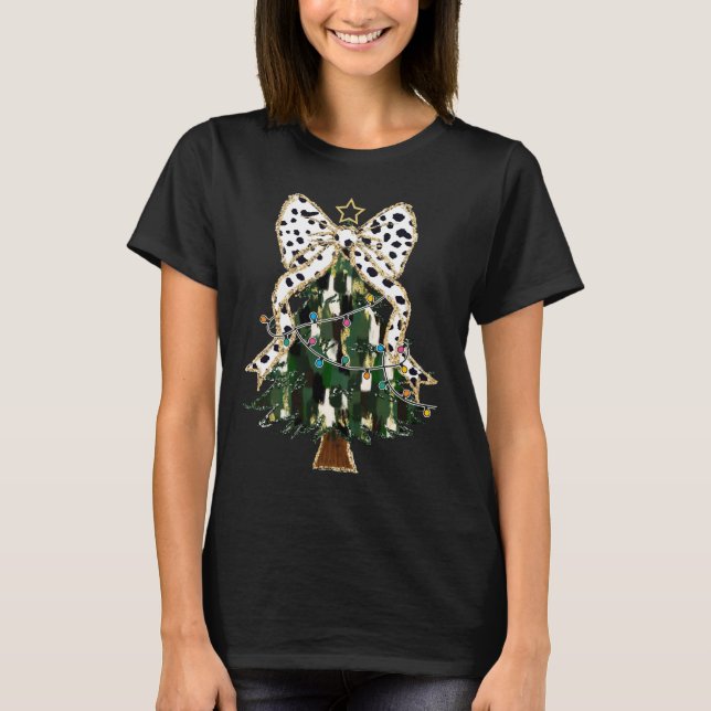 Coquette Julgran Girly Bow T Shirt (Framsida)