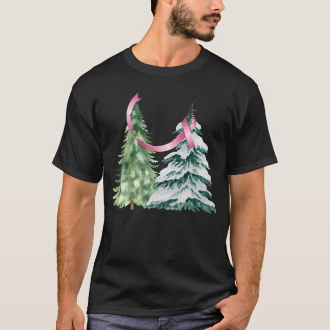 Coquette Julgran, medvetenhet om bröstcancer T Shirt (Framsida)