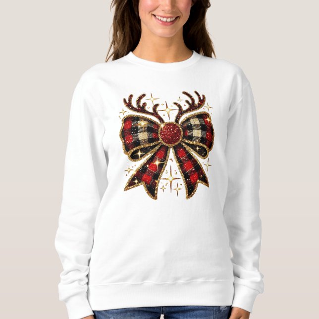 Coquette julrenar Bow Sweatshirt T Shirt (Framsida)
