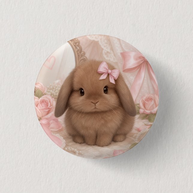 coquette kanin rosa rosett  knapp (Framsida)