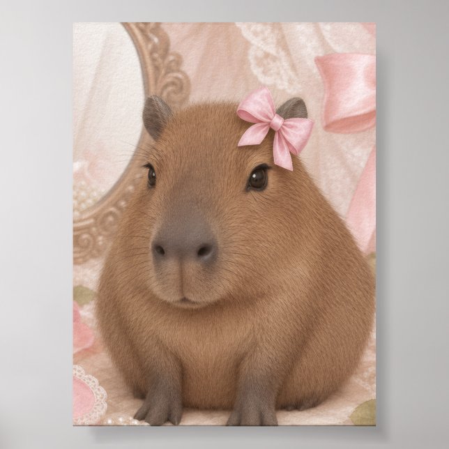 coquette kapybara rosa rosett  poster (Framsidan)