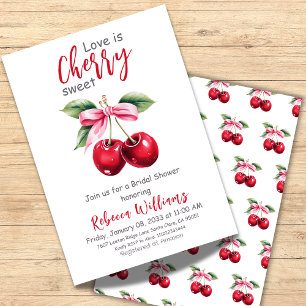 Coquette Kärlek är Möhippan Cherry Sweet Bow Inbjudningar