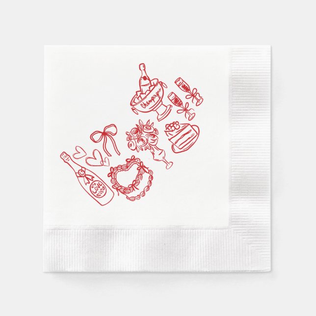 Coquette Kärlek Plate Pappersservett (Framsidan)