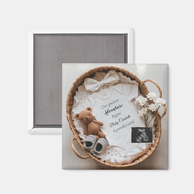 Coquette Könsneutralt Graviditets Tillkännagivande Magnet (Front/Back)