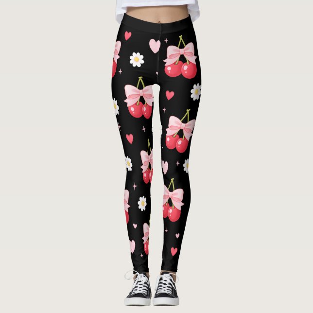 Coquette Körsbär Leggings (Framsida)