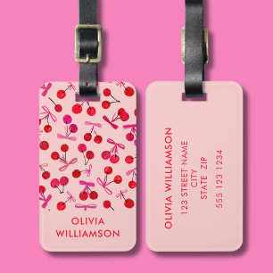 Coquette Körsbär & Rosa Band mönster Bagagebricka