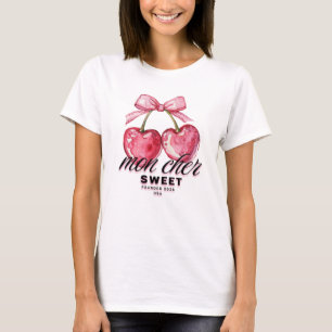 Coquette Körsbär Rosa Rött  T Shirt
