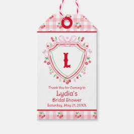 Coquette Körsbärs Monogam Bröllopsfest Presentetikett