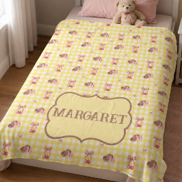 Coquette Körsbärscowboyhatt Gul Gingham Fleecefilt