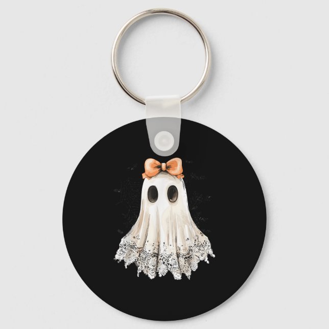 Coquette Lace Ghost Boo In Boojee Halloween Soky S Nyckelring (Framsida)