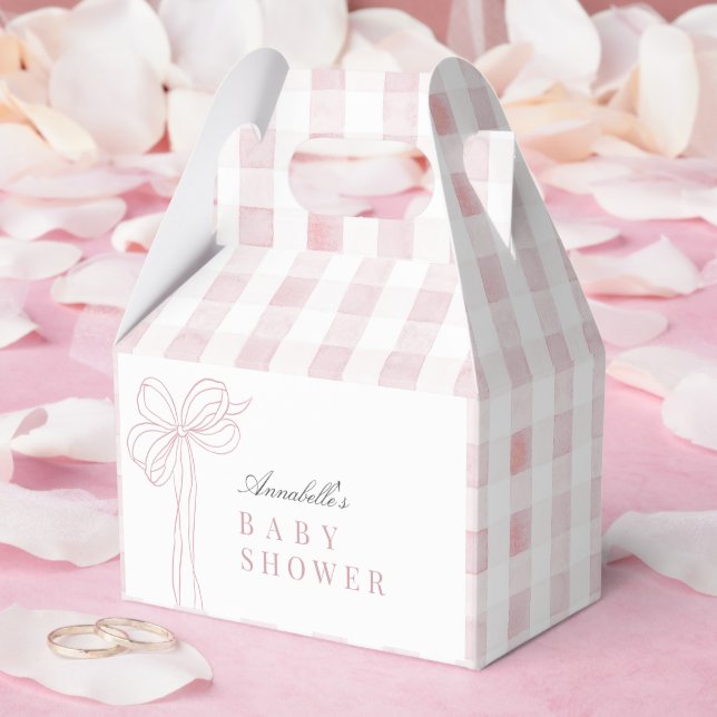 Coquette Lång Rosa Slöja Band Flicka Baby Shower Presentaskar (Bröllop)