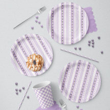 Coquette Lavendel Scallop Blommig Rand