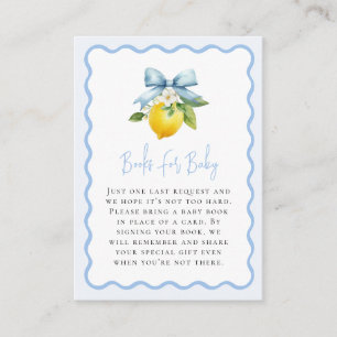 Coquette Lemon Baby Shower Vågigt Bokar för Baby Tilläggskort