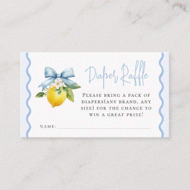 Coquette Lemon Baby Shower Vågigt hårbotten Tilläggskort (Framsida)