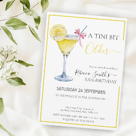 Coquette lemon cocktail A tini bit Äldre födelseda Inbjudningar