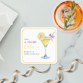 Coquette Lemon Cocktail A Tini Bit Older Birthday Underlägg Papper Kvadrat