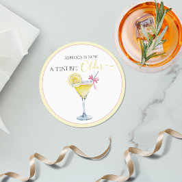 Coquette Lemon Cocktail A Tini Bit Older Birthday Underlägg Papper Rund