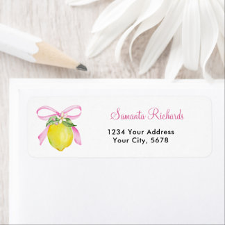 Coquette Lemon Rosa Adress Returadress Etikett