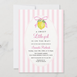 Coquette Lemon Rosa Bebis Kalas Inbjudningar