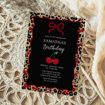 Coquette Leopard Cheetah Girl Birthday Invitation