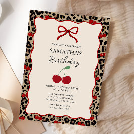 Coquette Leopard Cheetah Girl Birthday Invitation Inbjudningar