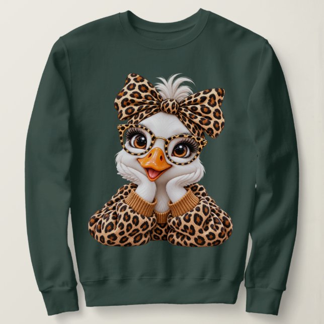 Coquette Leopard Gås Preppy Höst  T Shirt (Design framsida)