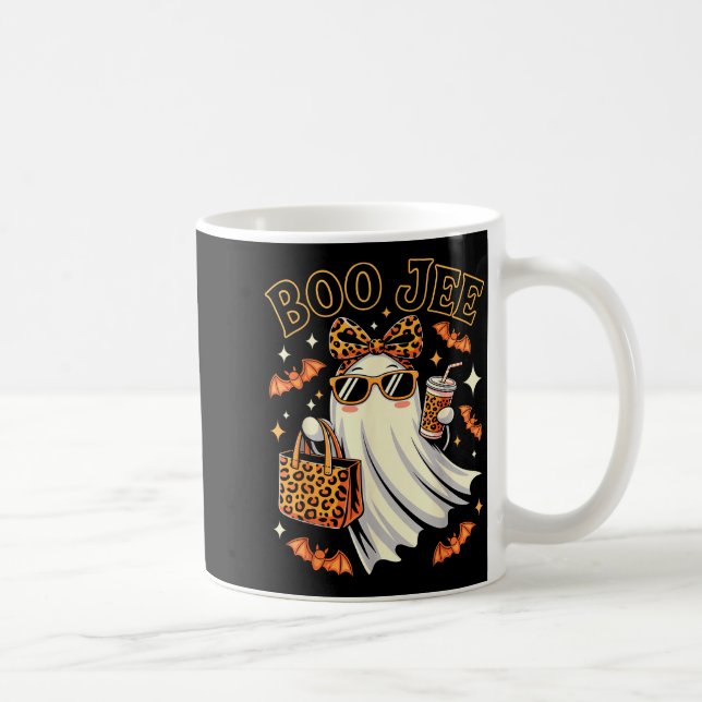Coquette Leopard Ghost Coffee Boo Jee Halloween Bo Kaffemugg (Höger)