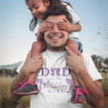 Coquette Lila Bows Pappa i Birthday Girl T Shirt<br><div class="desc">Tröja upp på ditt barns födelsedagsfest. Illustration av hand plockade lila rosett band. I texten står det "pappa av födelsedagstjejen".</div>