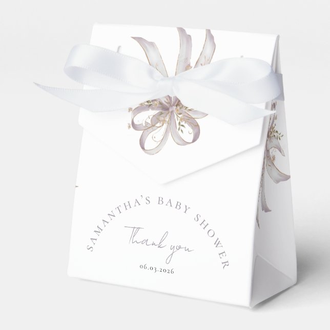 Coquette lila rosett baby shower presentaskar (Framsidan Sidan)