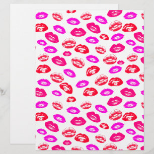Coquette Lipstick Mönster Cardstock