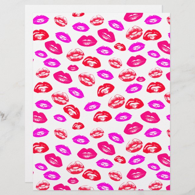 Coquette Lipstick Mönster Cardstock (Fram/baksida)