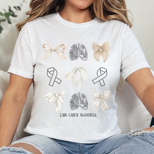 Coquette Lung Awareness Tshirt, Minimalistic Lung T Shirt (Skapare uppladdad)