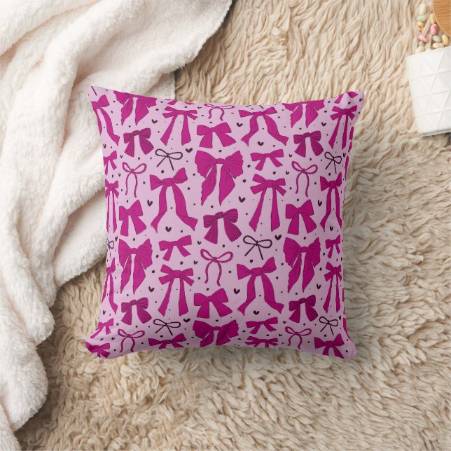 Coquette Magenta Bows Kudde (Filt)