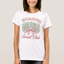 Coquette Mahjong Social Club T-Shirt med rosett