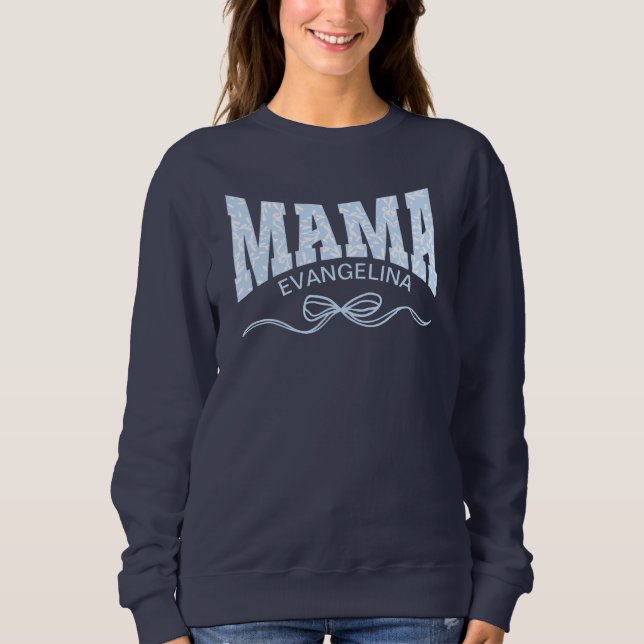 Coquette MAMMA Personlig Blue Toile T Shirt (Framsida)