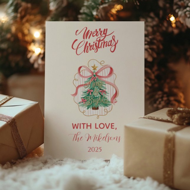 Coquette Merry & Bright Christmas Julkort (Skapare uppladdad)