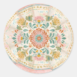 Coquette mexikansk Talavera Runt Klistermärke