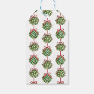 Coquette Mistletoe Watercolor Gift Wrap Presentetikett