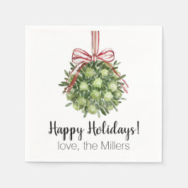 Coquette Mistletoe Watercolor jul Napkins Pappersservett
