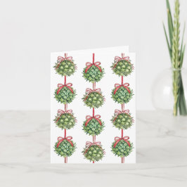 Coquette Mistletoe Watercolor-julkort Kort
