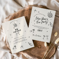 Coquette modern typografi New Yeats Kväll party